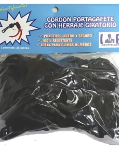 Cordón Portagafete con Broche Giratorio Negro