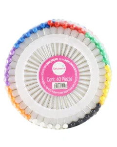 Alfiler circulo con cabeza de plástico multicolor SELANUSA
