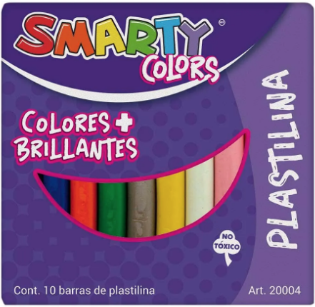 Plastilina SMARTY COLORS 10 colores brillantes