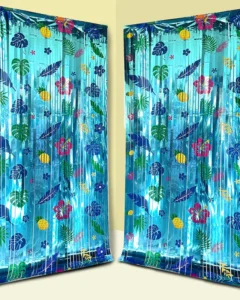 Cortinas de fiesta multicolor con estampado