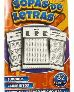 Libro Sopas De Letras + Sudokus Y Laberintos 32 páginas
