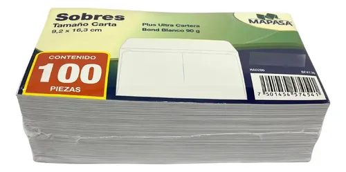 Sobre Blanco Para Carta T/Carta MAPASA