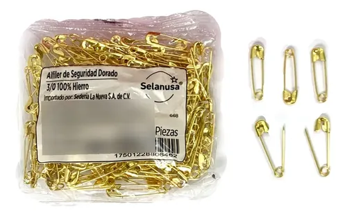 Alfiler de seguridad Dorado No. 3/0 SELANUSA 20x$5