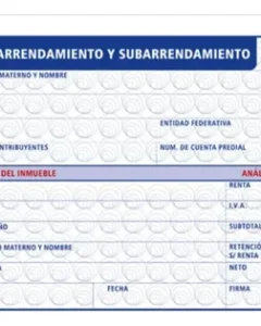 Recibo de arrendamiento 21.3×9.2 cm RAYTER