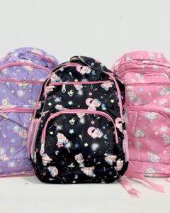 Mochila escolar para niña estampado de ositos.