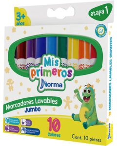 Marcadores lavables Jumbo 10 piezas NORMA