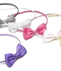 Diadema delgada con moño multicolores