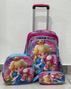 Kit de mochilas carrito con lonchera, lapicera y luces