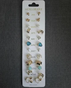12 Pares De Aretes Multi diseños SENLORANT