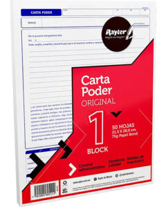 Carta Poder Rayter Blanco 50 Hojas