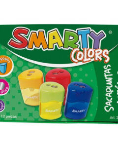 Sacapuntas triangular metálico con depósito doble orificio SMARTY COLORS