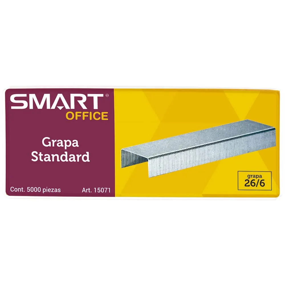 Paquete de grapa Standard 5000pz 26/2 SMART Office