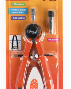 Compás de Precisión metalico d’Skool Naranja 3 Piezas