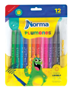 Plumones Lavables Norma Multicolor 12 Piezas