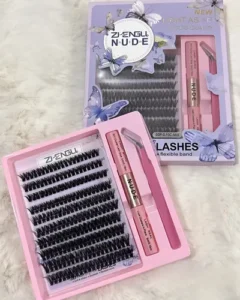 Kit de extensiones de pestañas mixtas con adhesivo