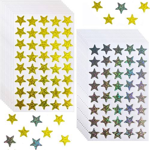 Etiquetas de estrellas escolares brillantes